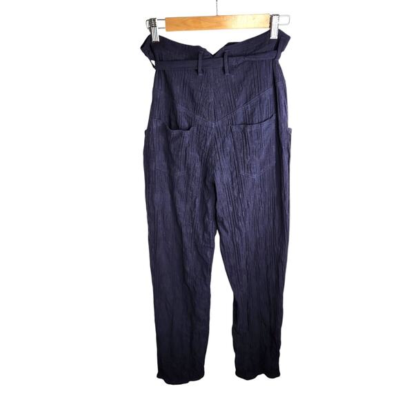 The Odells Womens Size 8 Kerala Pant‎ Crest Navy Blue High Tie Waist - Picture 6 of 9